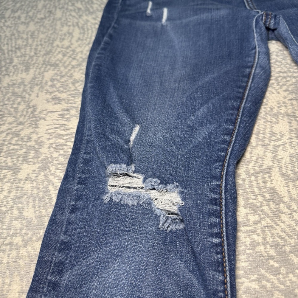 Simple Society Womens Distressed Blue Jeans Size 11/30 Skinny Straight Ripped - Picture 5 of 7